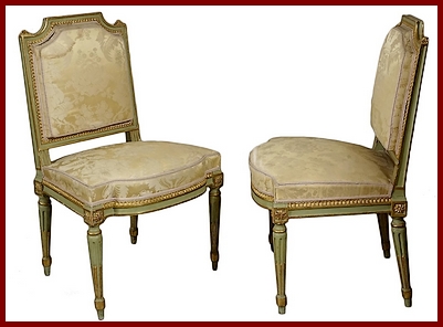 Suite-de-six-chaises-apparat-Sené-époque-Louis-XVI-hêtre-laqué-doré